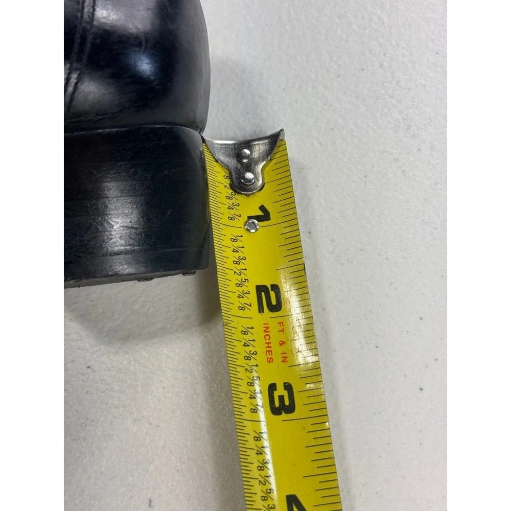 Chanel ‎ vintage Leather Pointed Toe Buckle Loafers Low Block Heel Italy 36 - Picture 8 of 10